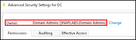 Check for Domain Controller owner via ADUC