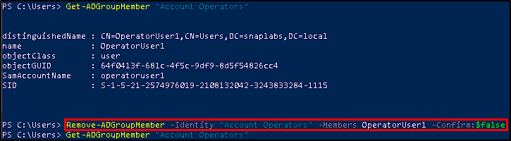 Remove members of operator groups via PowerShell